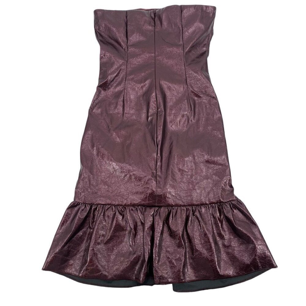 Rotate Birger Christensen Strapless MINI Faux Leather Dress Tiered NO SIZE - XS? - Picture 2 of 10